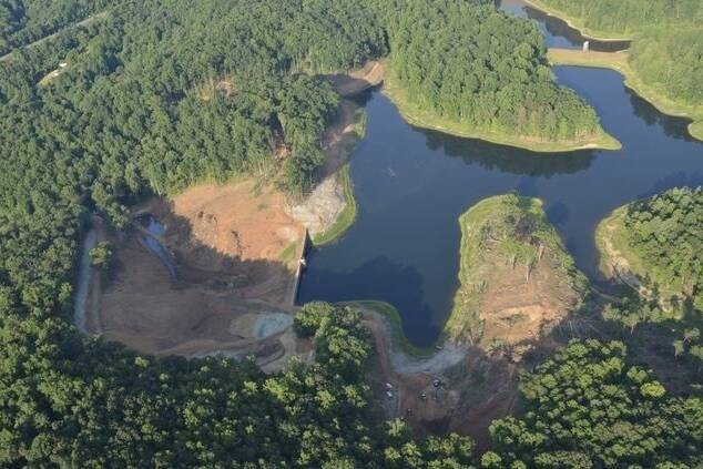 Aerial Ragged Mountain During Construction