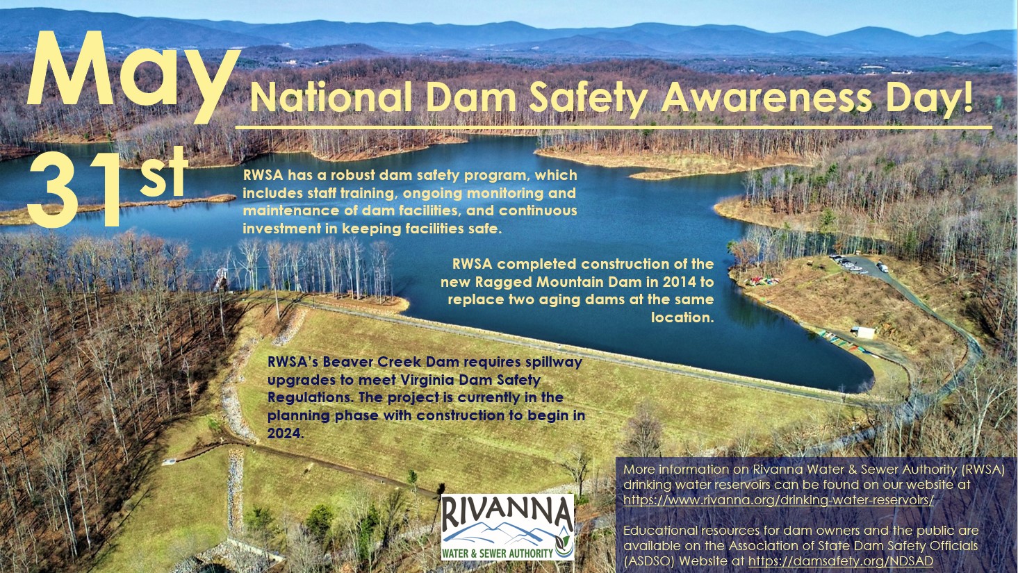 May 31st is National Dam Safety Awareness Day Rivanna Authorities